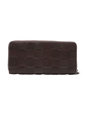 Dark brown Check leather wallet DRAGON DIFFUSION | 8018DGS5MATDKBROWN